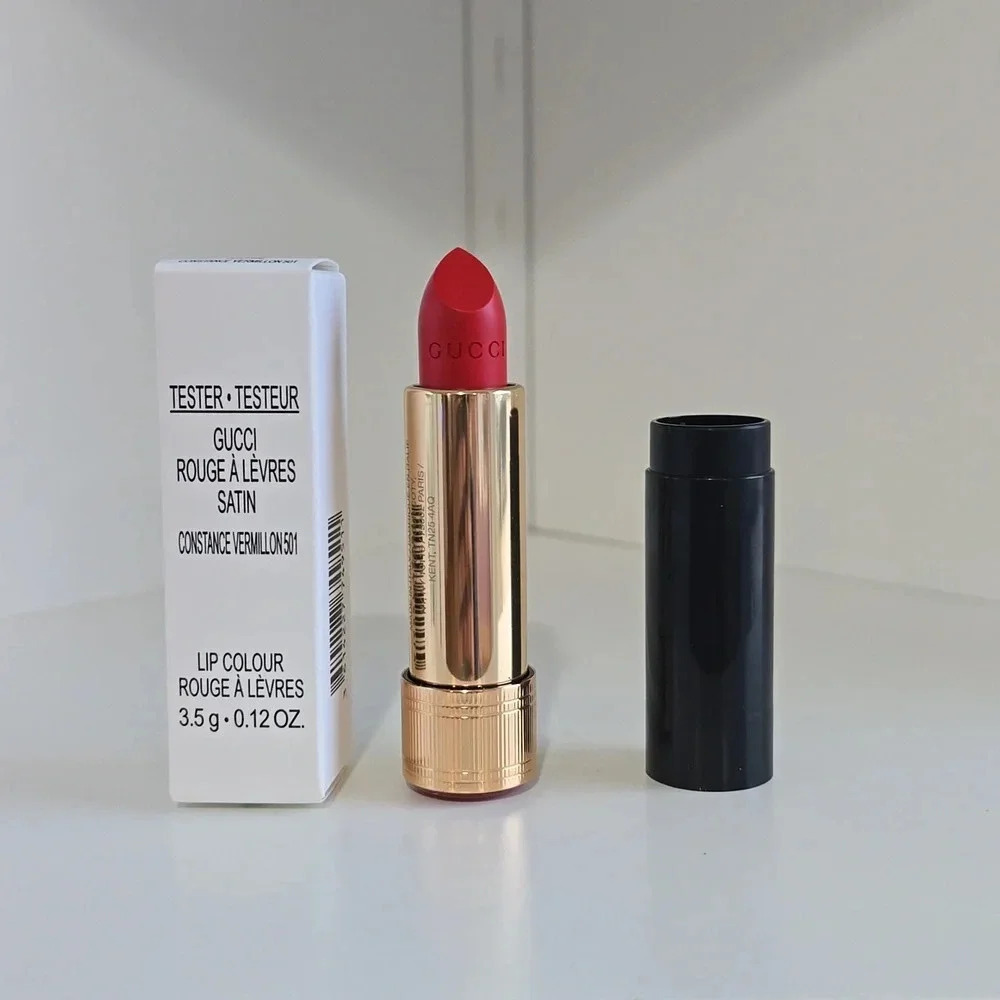New Gucci Lipstick Tester-501 Satin Constance Vermillon